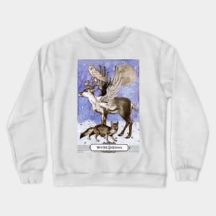 Enchanted Wildlife Winter Greetings Crewneck Sweatshirt